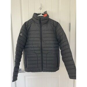 NWT SUPERDRY Mens Double Zip Fuji Jacket Charcoal Size XL Warm